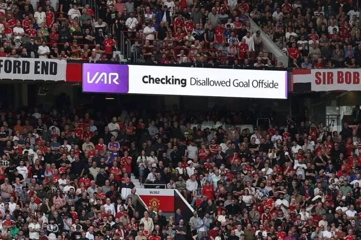 Crowd watching VAR decision for disallowed goal