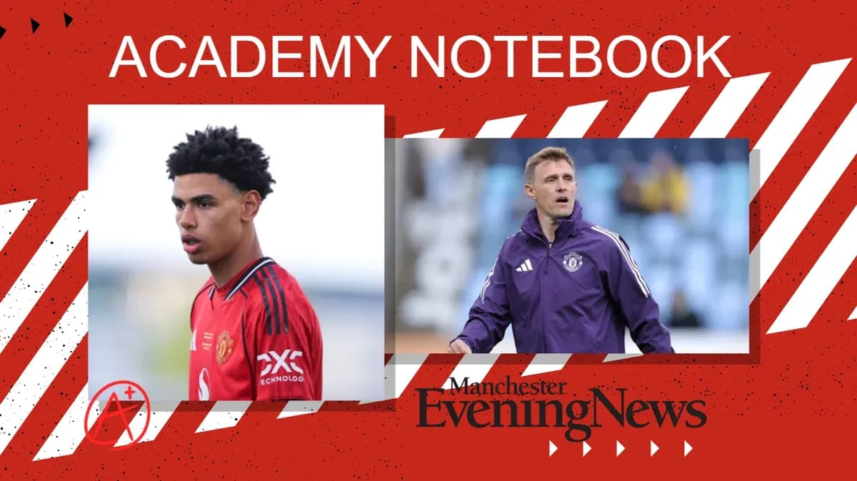 Young player in Manchester United kit and coach