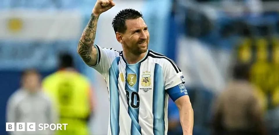 Lionel Messi celebrating during a football match
