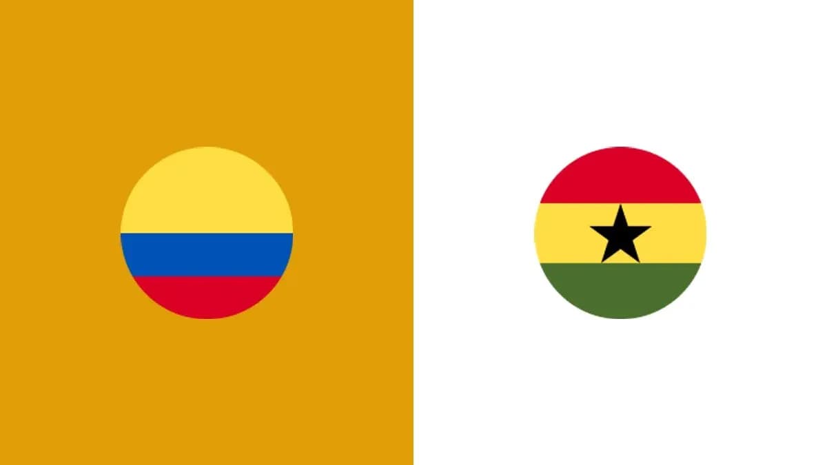 Flags of Colombia and Ghana side by side