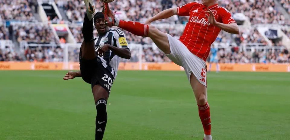Player kicking ball during Nottingham Forest vs Newcastle