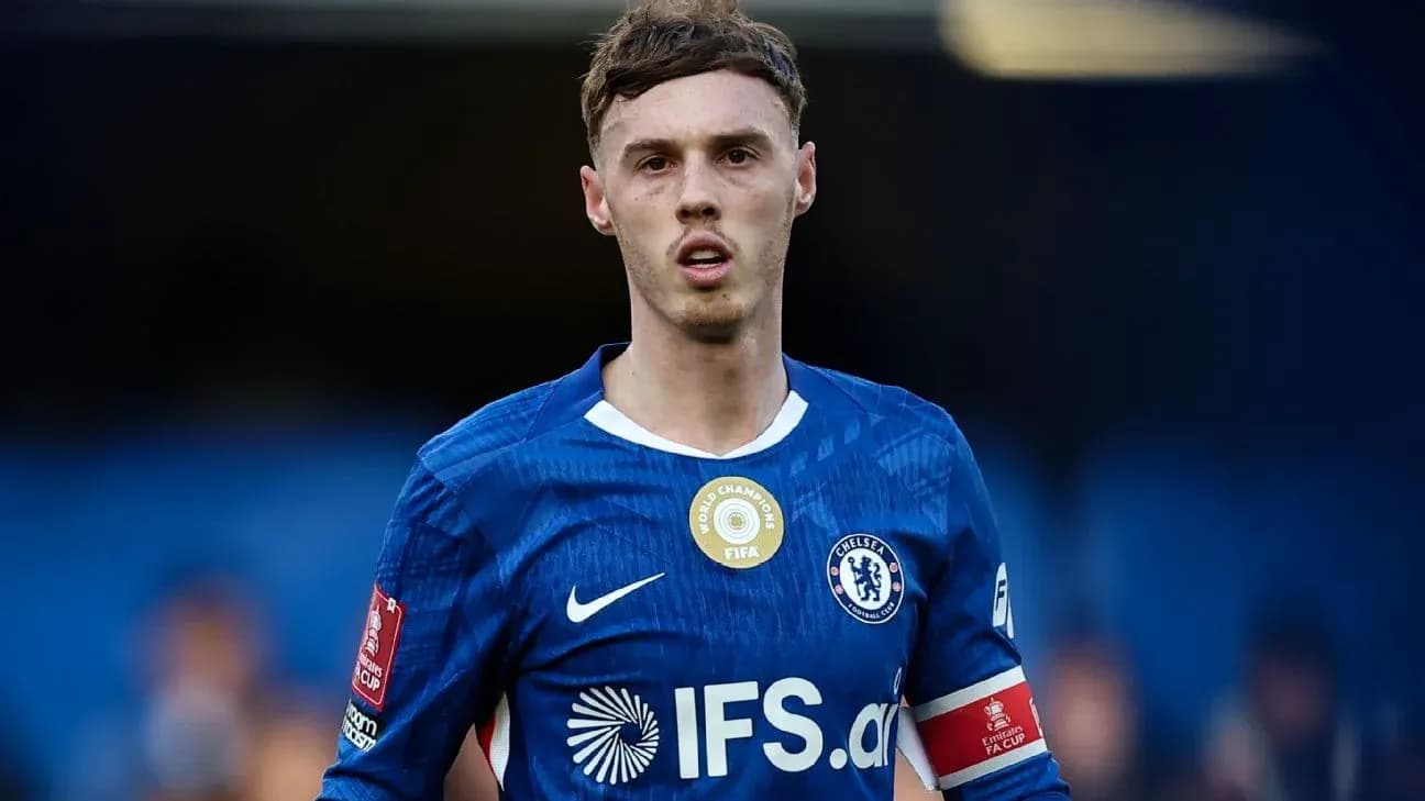 Player in Chelsea kit during match action
