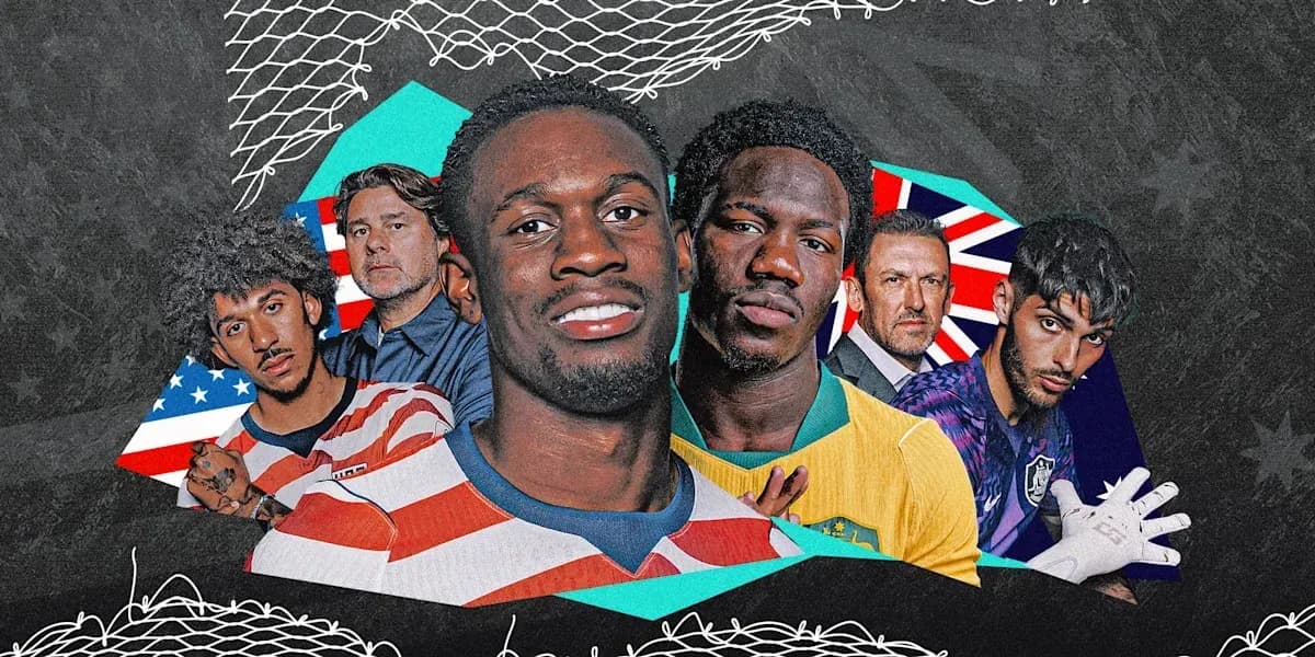 Collage of soccer players from different countries