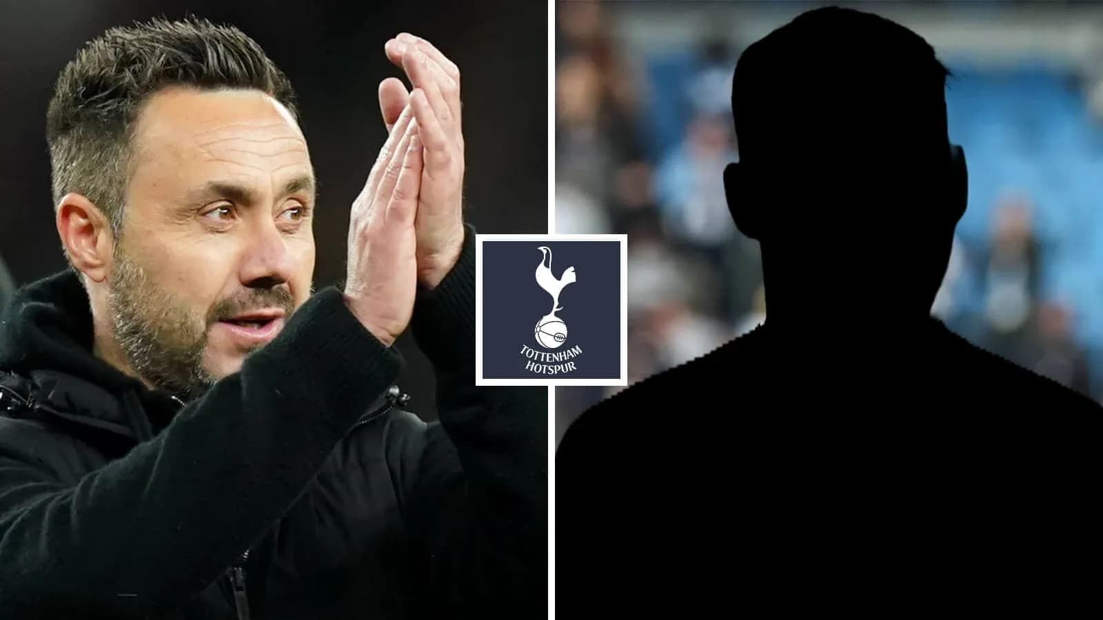Manager clapping with Tottenham Hotspur logo displayed