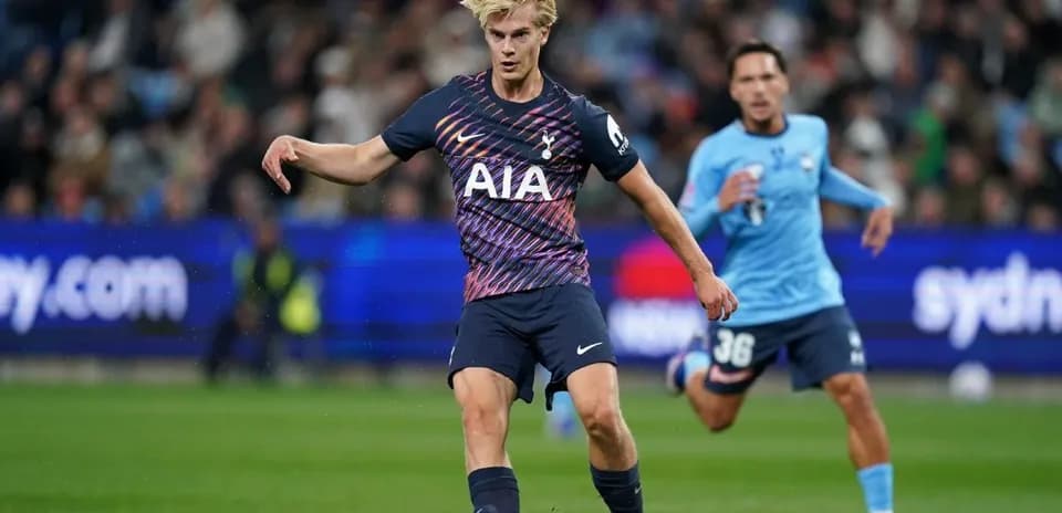 Player in Tottenham kit passing the ball during match