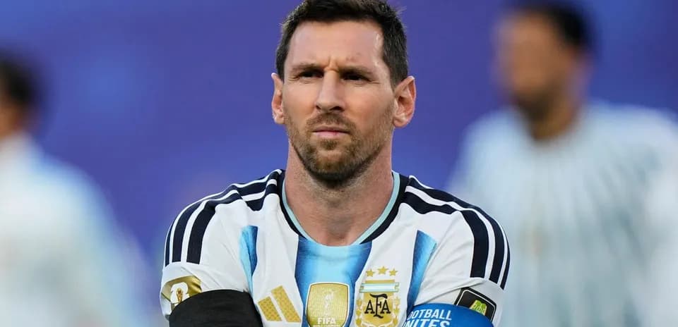 Player wearing Argentina jersey during match preparation