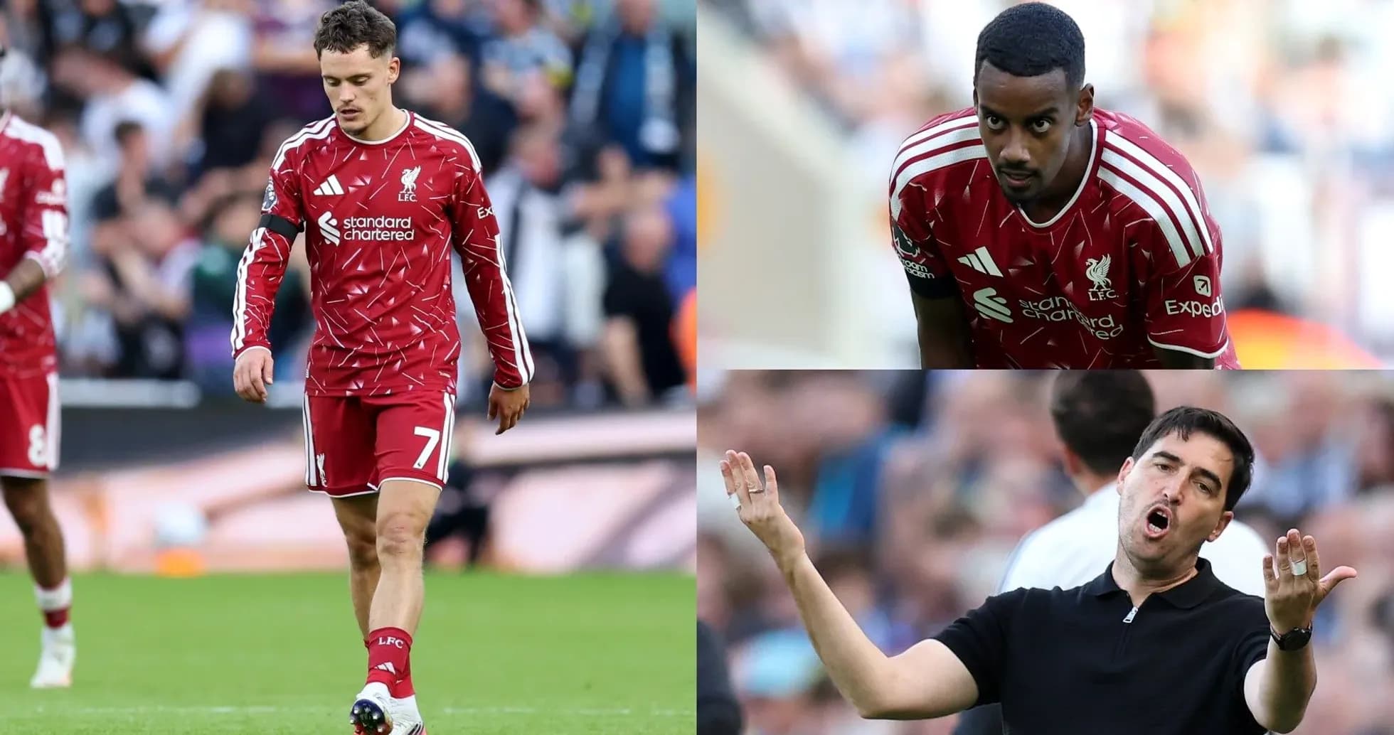 Liverpool players and coach during match moments
