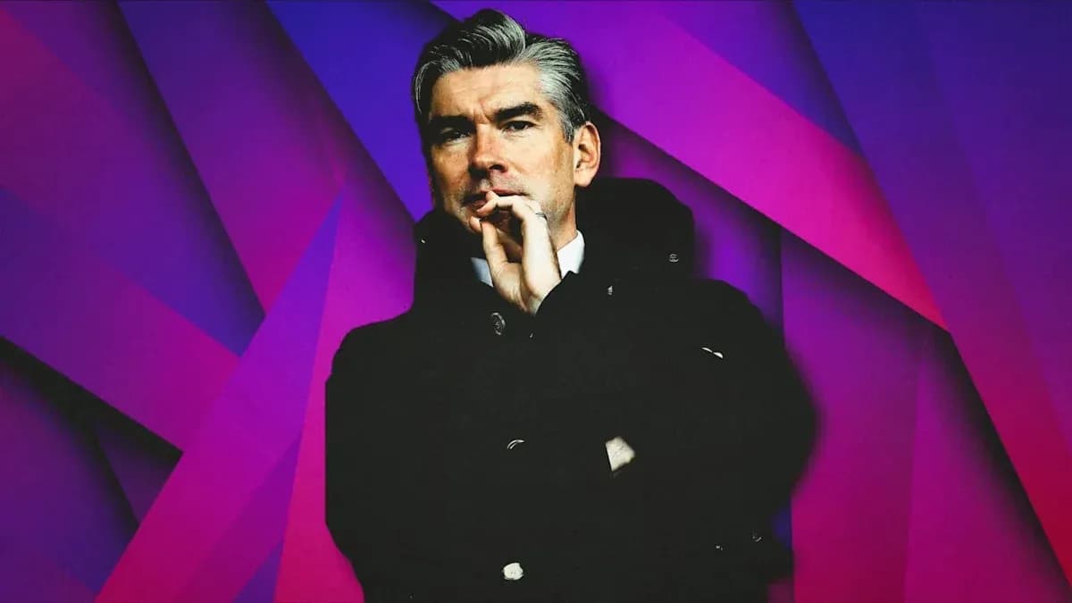 Person in a coat with a colorful background