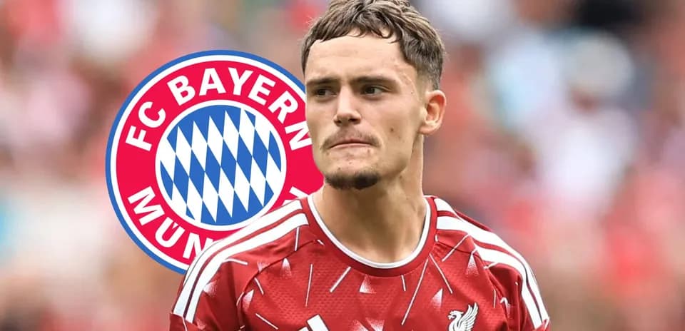 Player in Liverpool kit with Bayern Munich logo