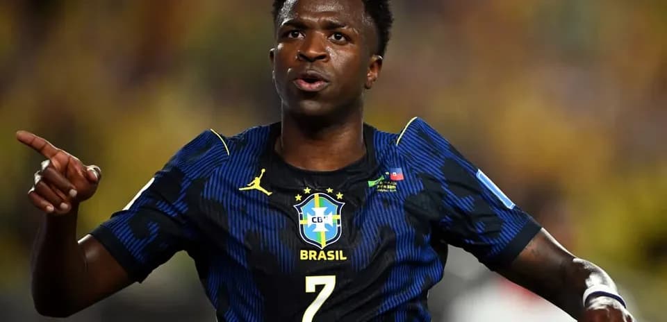 Player celebrating a goal wearing Brazil jersey