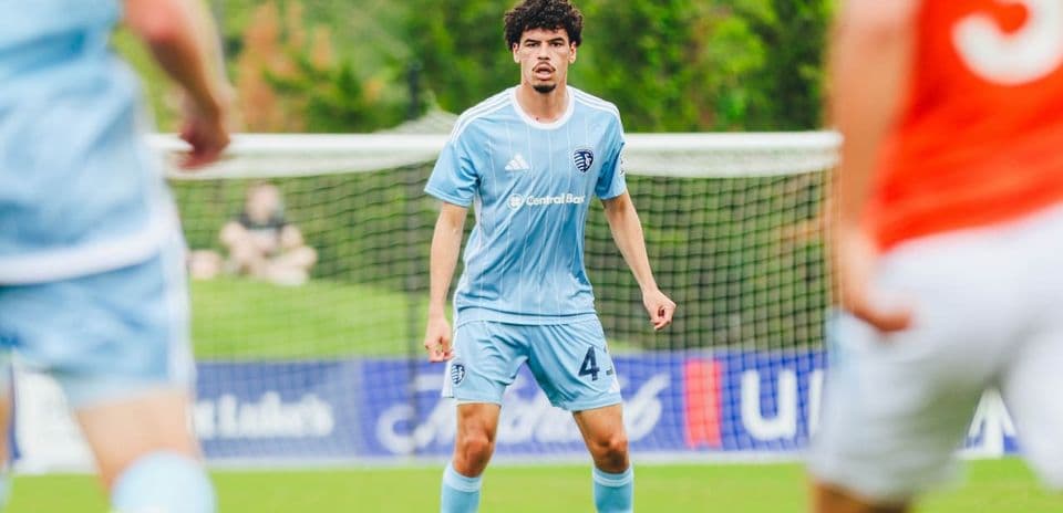 Player in blue jersey during MLS Next Pro match