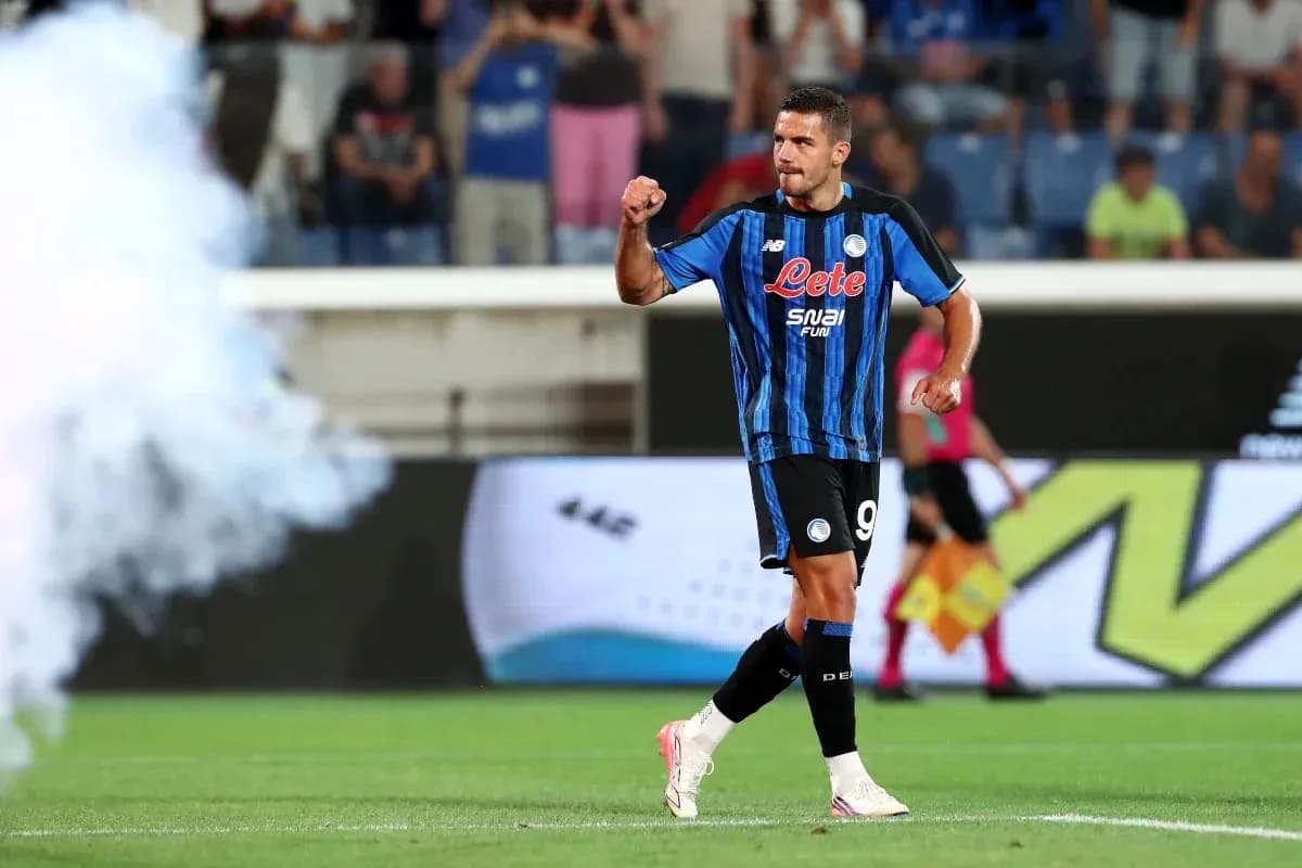 Atalanta player celebrating a goal during match