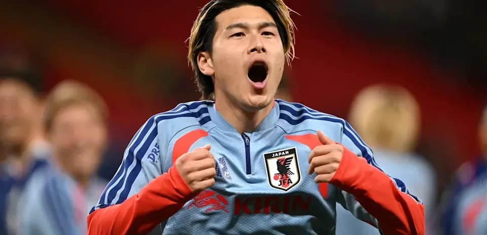 Japanese player celebrating before a match