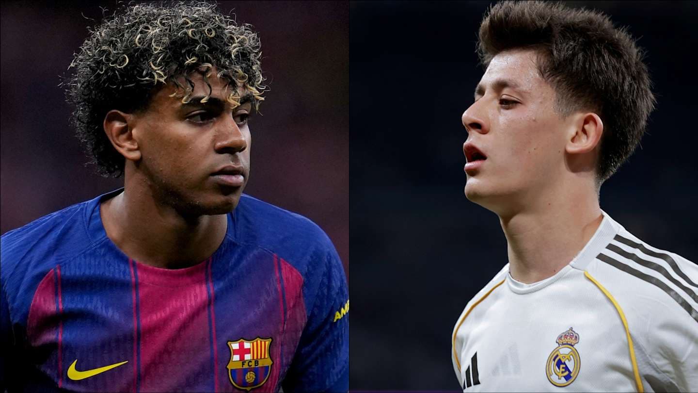 Players from Barcelona and Real Madrid facing each other