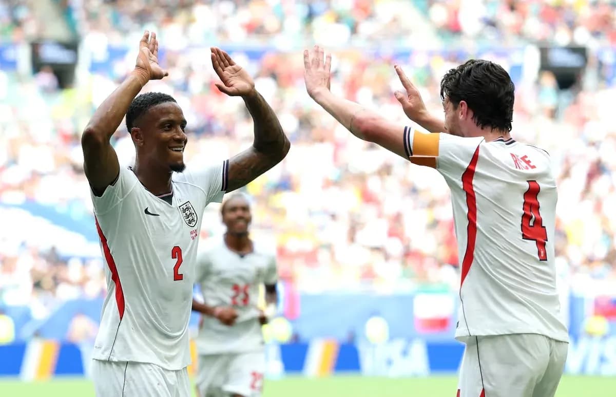Players celebrating during a football match