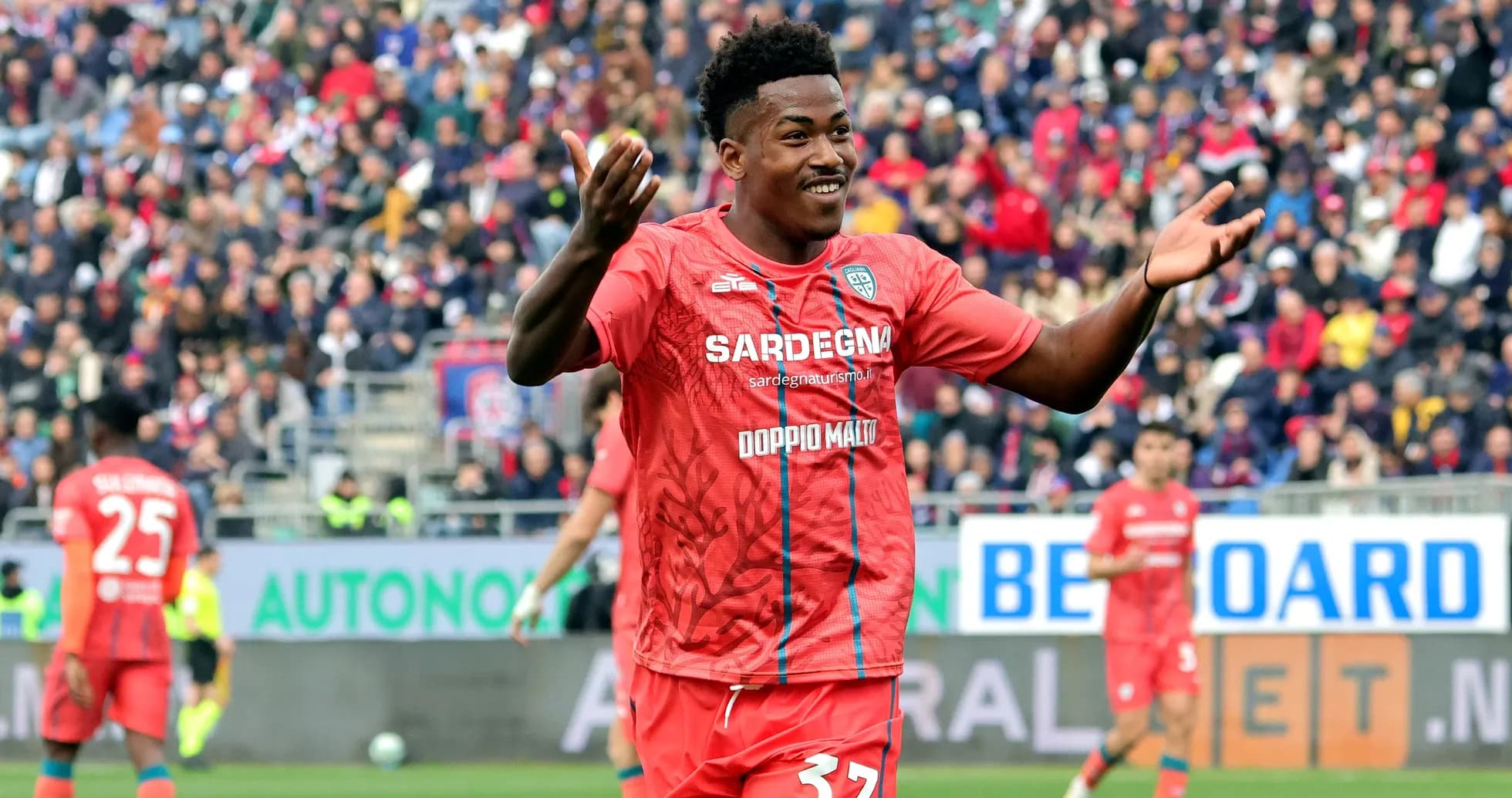 Player celebrating during a football match