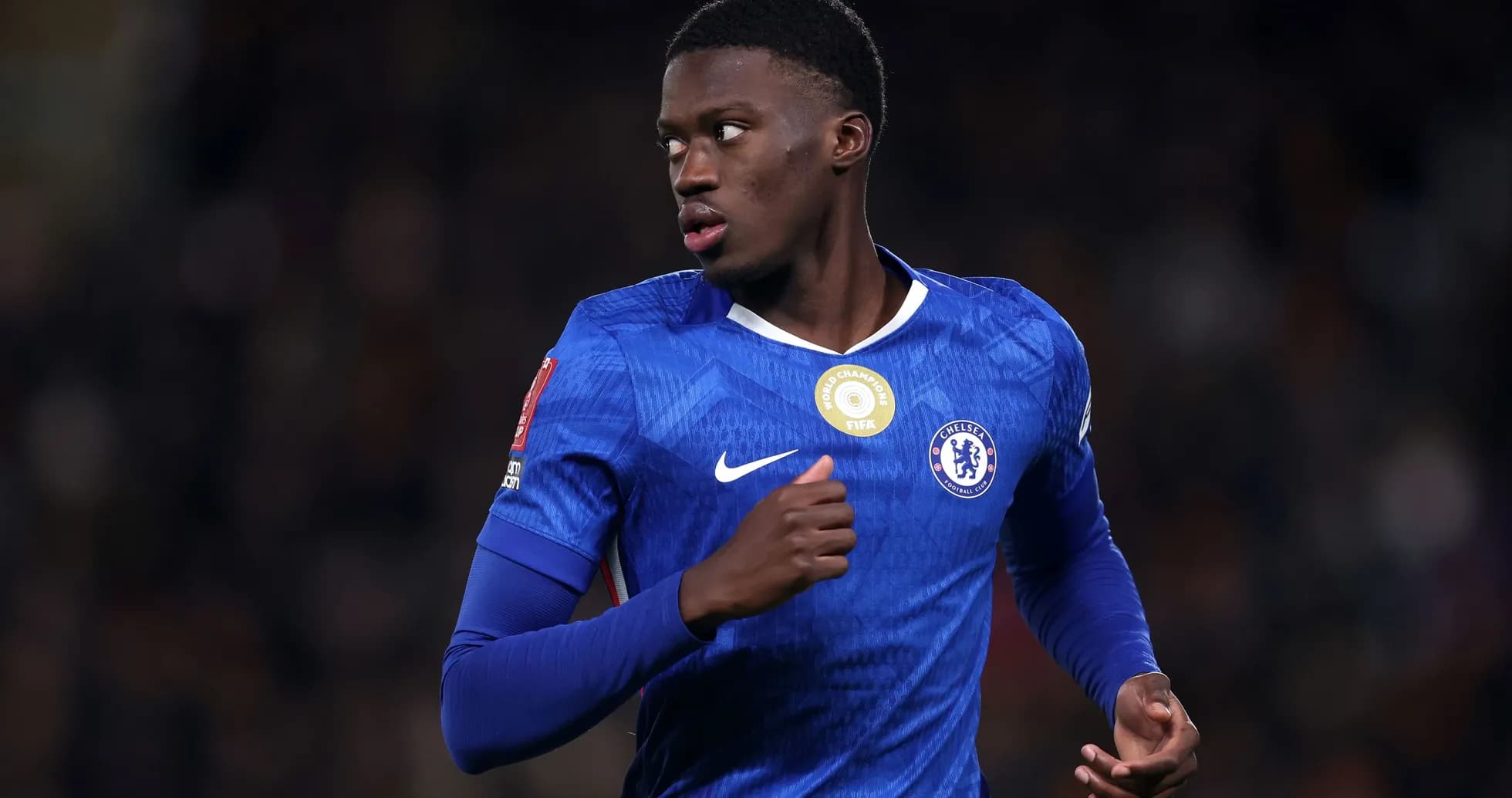 Chelsea player running during a match