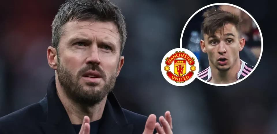 Michael Carrick and player at Manchester United event