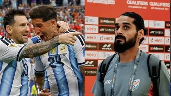 Celebrating Argentina players and an interview setting