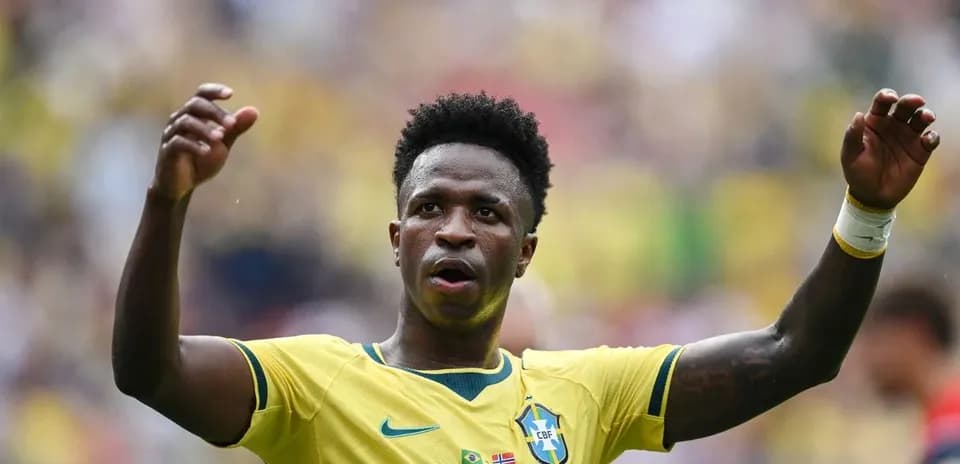 Player celebrating during Brazil national team match