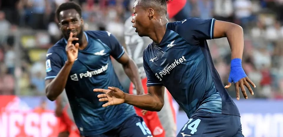 Players celebrating a goal during Serie A match