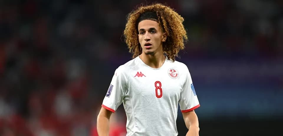 Player in Tunisia kit during a match