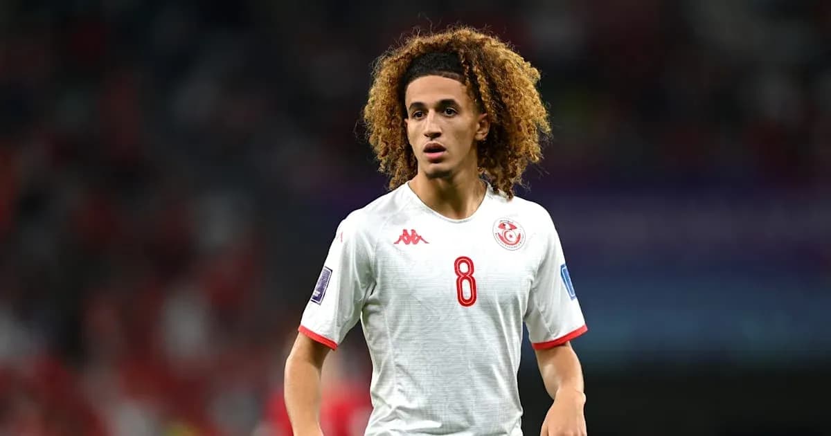 Player in Tunisia kit during a match