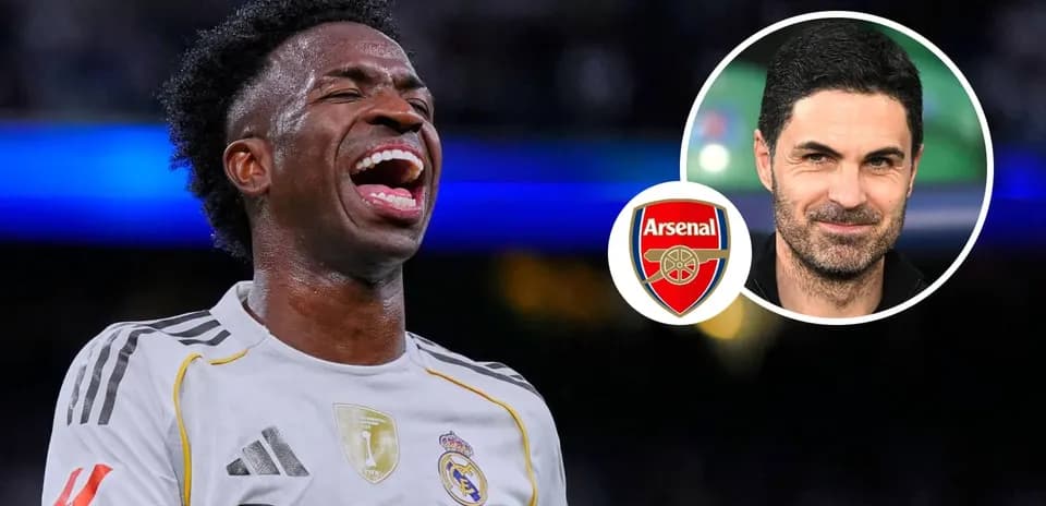 Vinicius Jr. celebrating in Real Madrid jersey