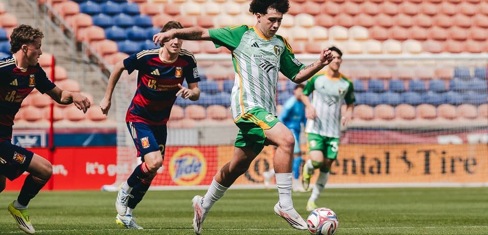Player dribbling the ball during match