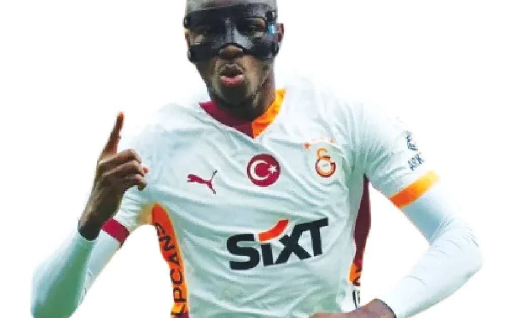 Player celebrating goal in Galatasaray jersey