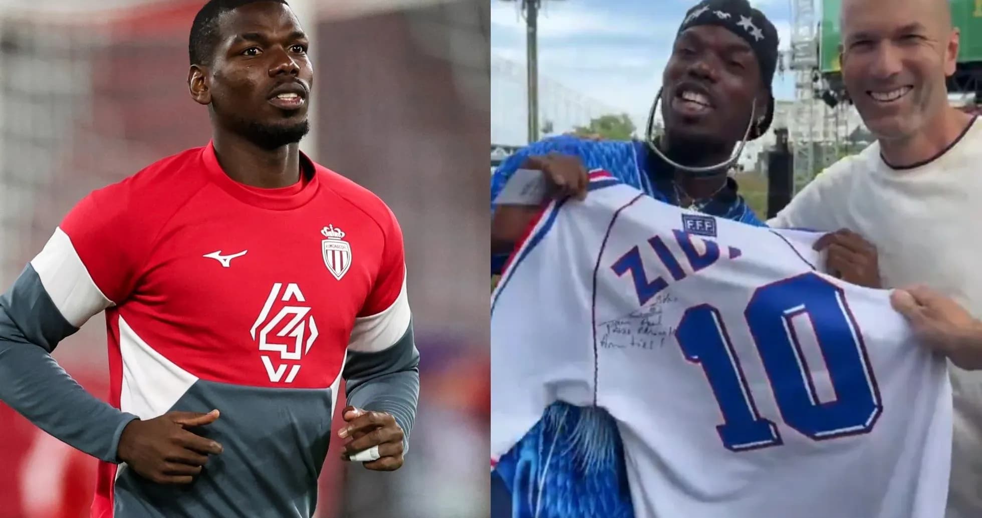 Player training in Monaco and showing signed jersey