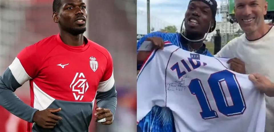 Player training in Monaco and showing signed jersey