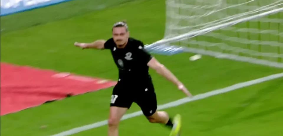 Player celebrating goal during UEFA Europa League match