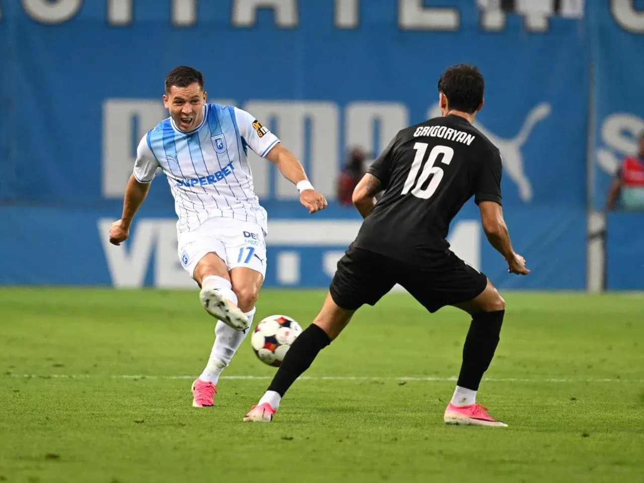 Player dribbling during Ararat-Armenia match