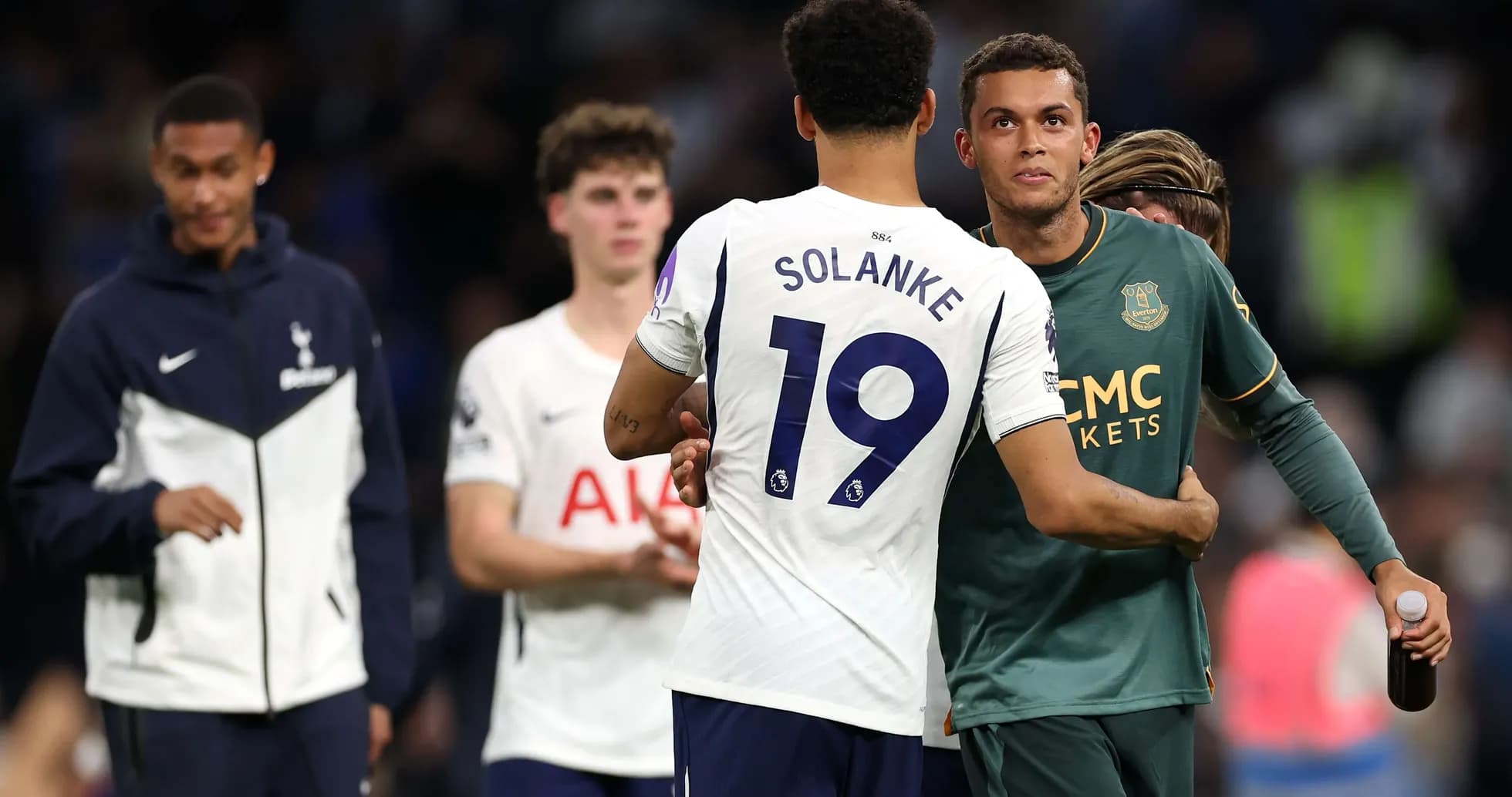 Players greeting after Tottenham vs Everton match