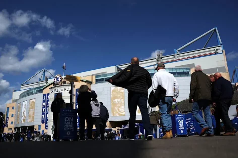 Fans arriving at Chelsea FC stadium on match day