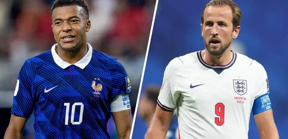 Mbappe and Kane before France vs England match