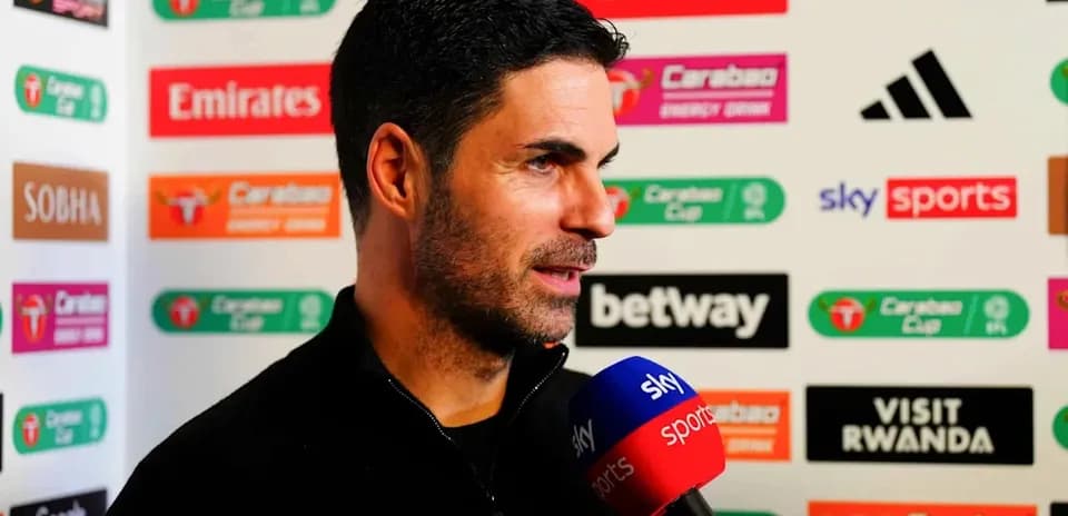 Manager speaking during post-match interview with media