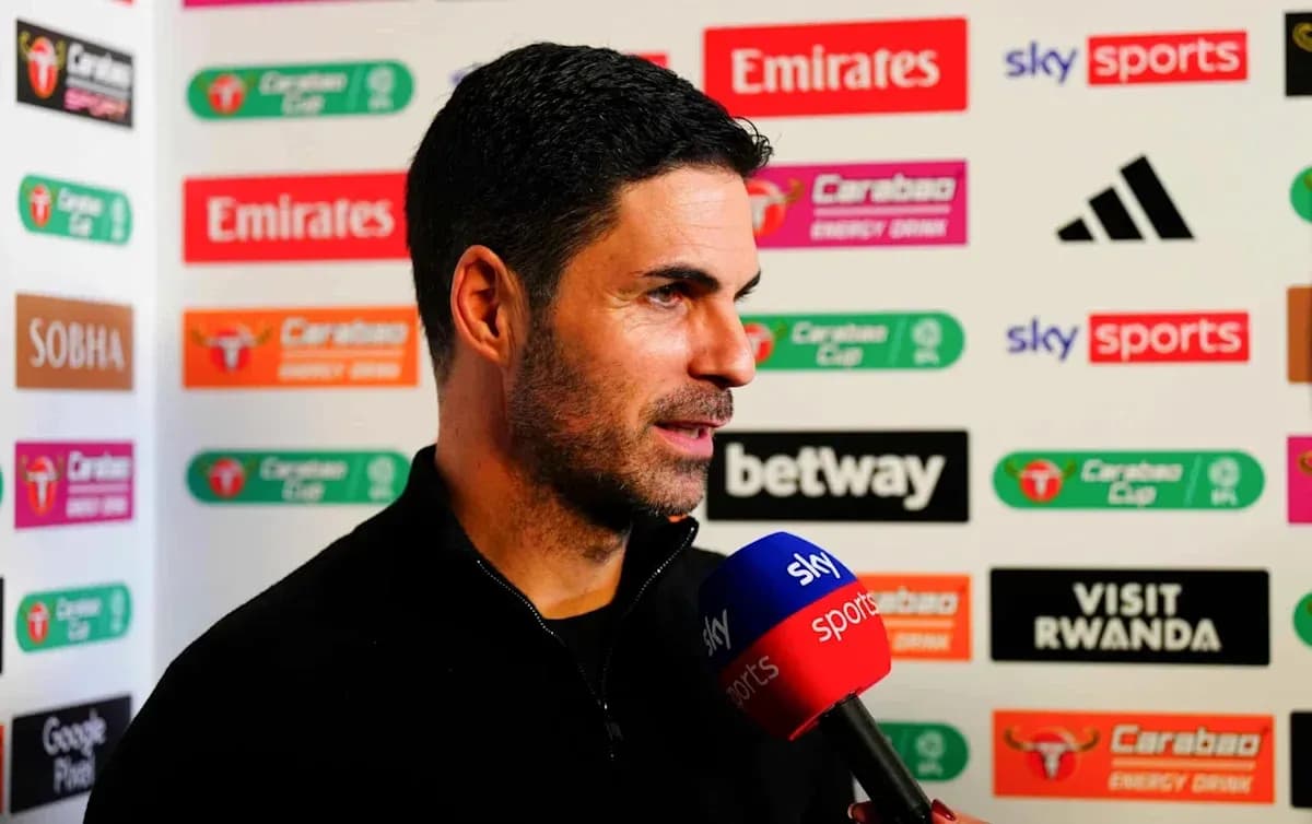 Manager speaking during post-match interview with media