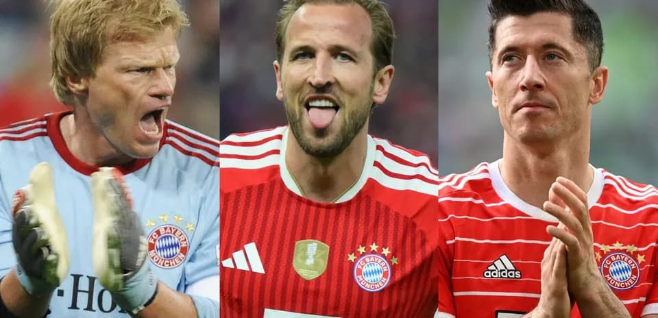 Three Bayern Munich players in team jerseys