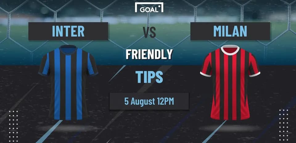 Inter vs Milan friendly match details graphic