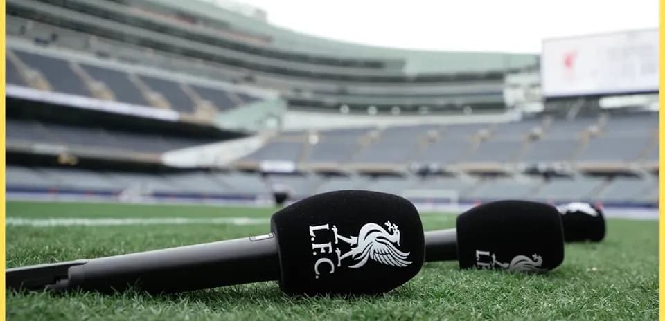 Microphones on the pitch at stadium