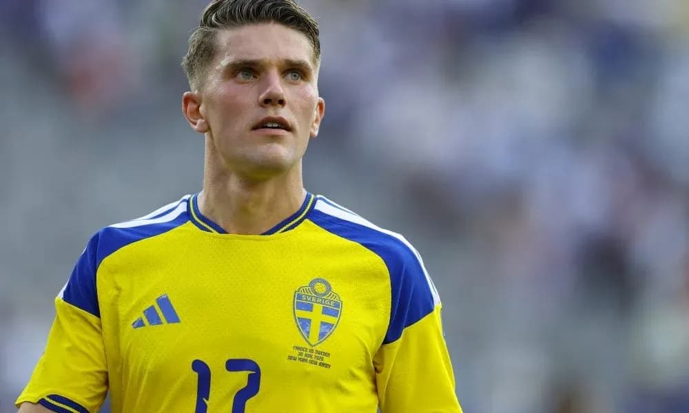 Swedish player wearing yellow jersey on the field