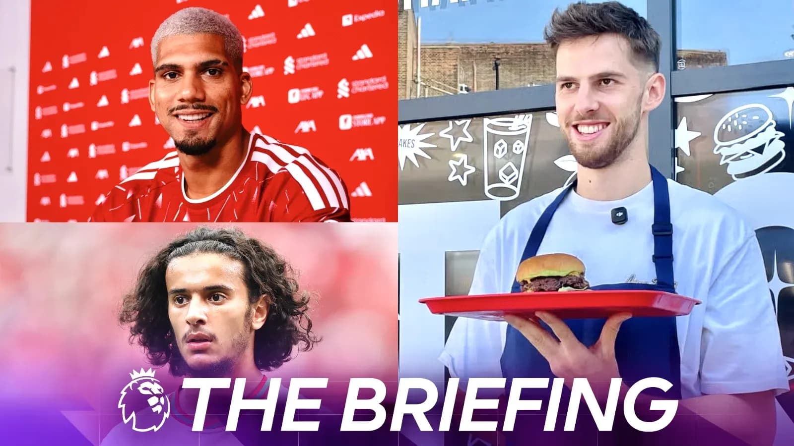 Three players featured in a promotional briefing event