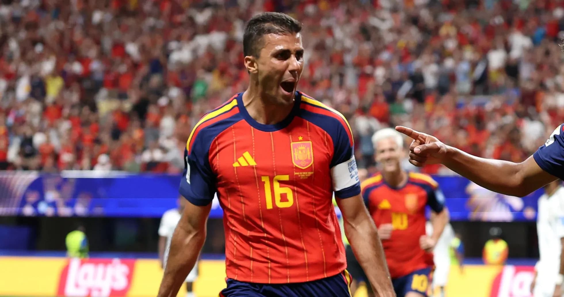 Player celebrating after scoring during match