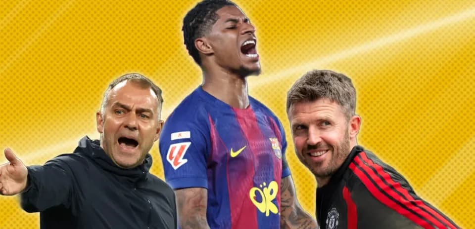 Three football figures with vibrant background