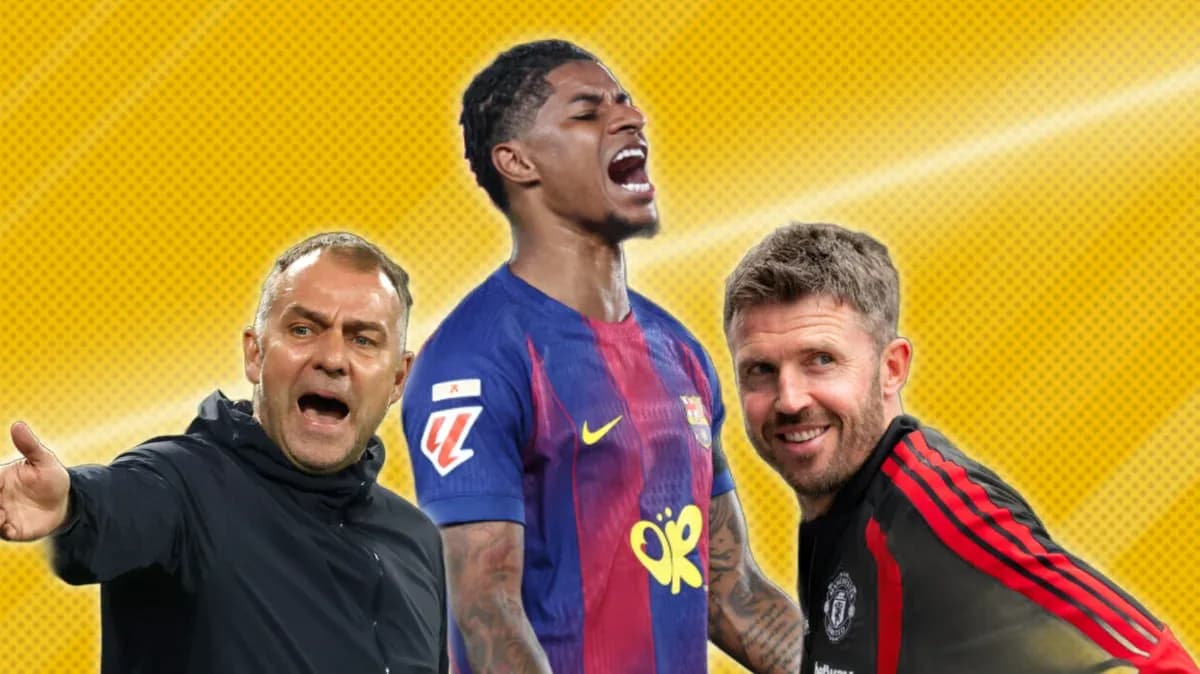 Three football figures with vibrant background