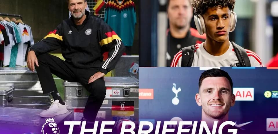 Three football figures in a briefing montage