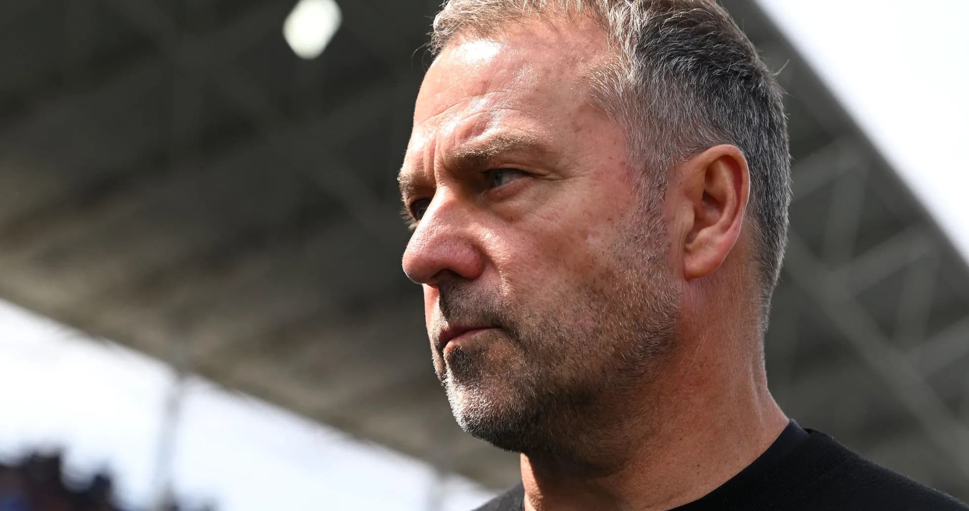 Close-up of a football manager on the sidelines