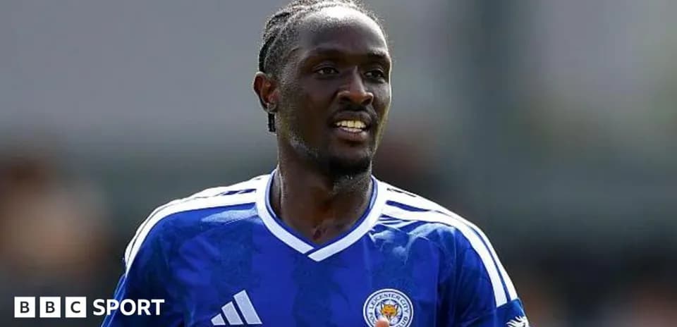Player in blue Leicester City jersey running on field